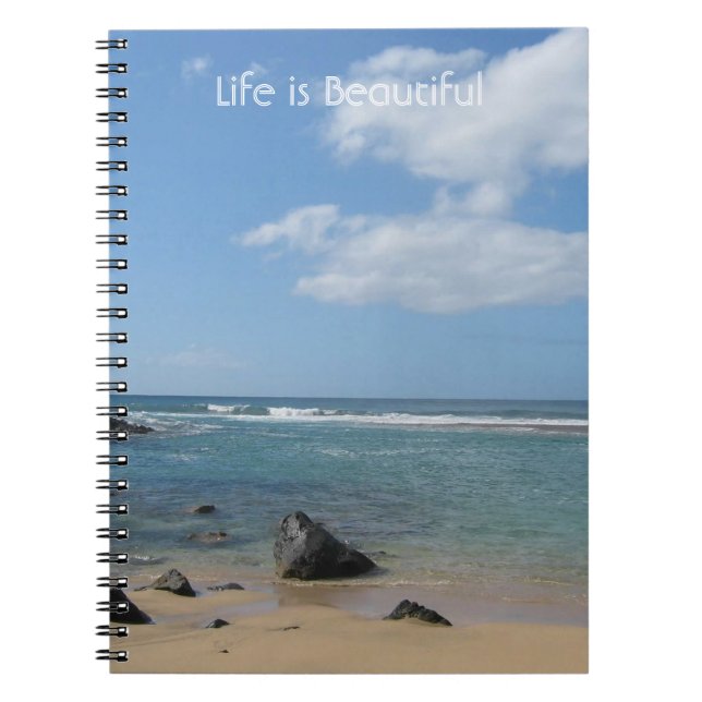 Caderno Espiral Praia Oceano Kauai (Frente)