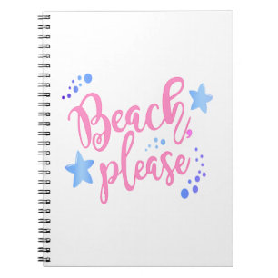 Caderno Espiral Praia, por favor