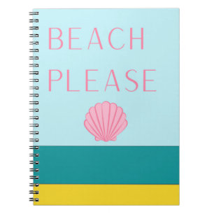 Caderno Espiral Praia, por favor, minimalista