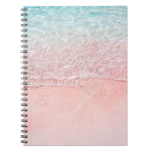 Caderno Espiral Praia Rosa e Onda Splash