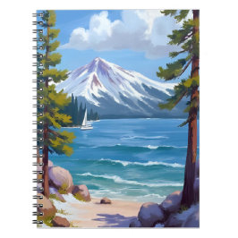 Caderno Espiral Praia Sand Harbor Lake Tahoe Pintura