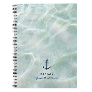 Caderno Espiral Praia Tropical e Sandy Náutica Nome do Barco Perso