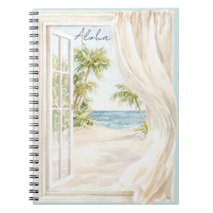 Caderno Espiral Praia Tropical Oceano Havaí Aloha