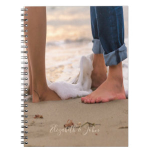 Caderno Espiral Praia Tropical,Pés,Ondas -Personalizado