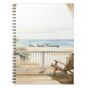 Caderno Espiral Praia Vista para o Oceano Serenidade