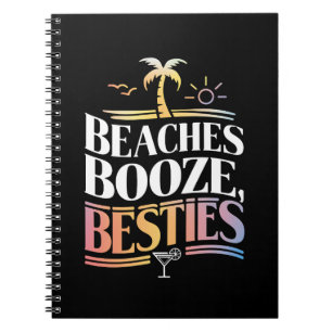Caderno Espiral Praias Booze e Besties Coconut Tree Summer