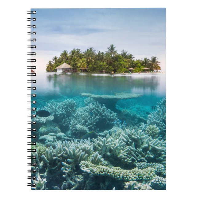 Caderno Espiral Praias Tropicais | Ari Atoll Maldivas (Frente)