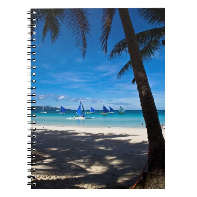 Caderno Espiral Praias Tropicais | White Beach Boracay Filipinas (Frente)