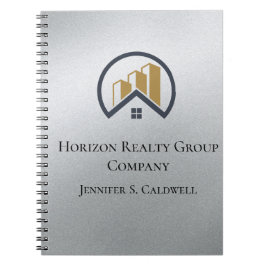 Caderno Espiral Prata de Glamor | Imobiliário Preto e Branco