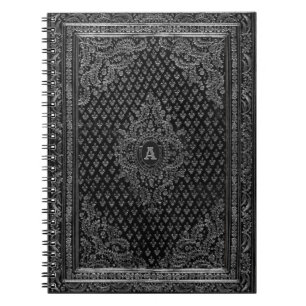 Caderno Espiral Prata Ornamental sem o seu Monograma