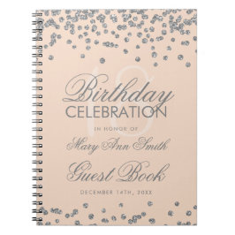 Caderno Espiral Prateie o rosa cor-de-rosa dos 18os confetes do