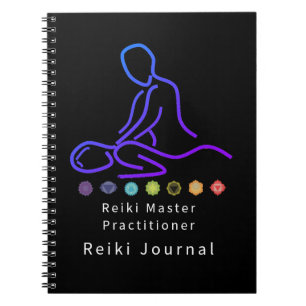 Caderno Espiral Praticante Mestre Reiki - Contorno Preto