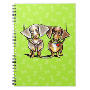 Caderno Espiral Precipitando Dachshunds Dappled