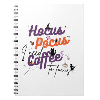 Caderno Espiral Preciso de café para focar no Pocus I