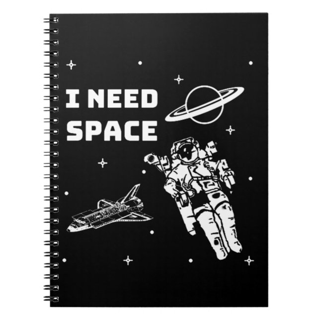 Caderno Espiral Preciso de Geek de Espaço (Frente)