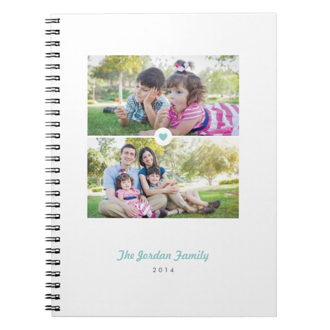 Caderno Espiral Preenchido com Diário de Amor - Aqua (Frente)