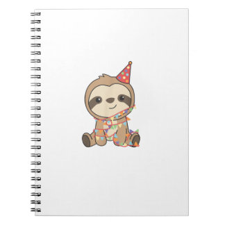 Caderno Espiral Preguiça de Aniversário Para Crianças Uma Camiseta