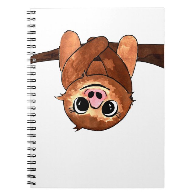 Caderno Espiral Preguiça de suspensão (Frente)