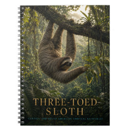 Caderno Espiral Preguiça-de-três-dedos Animais da Floresta Tropica