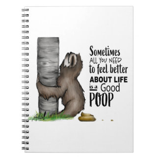 Caderno Espiral preguiça pooping