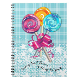 Caderno Espiral Preguiçosa de doçura doce de Lollipops