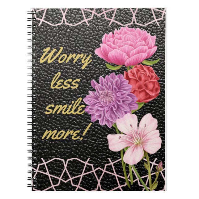 Caderno Espiral preocupe-se menos sorria mais (Frente)
