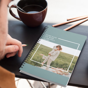 Caderno Espiral Presente Adorável da Família Verde de Fotos Mode