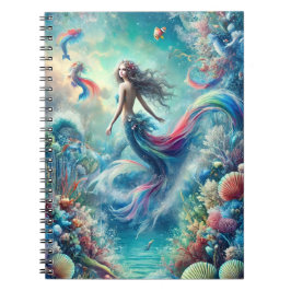 Caderno Espiral Presente Aquático Sonhos Oceânicos da Sereia