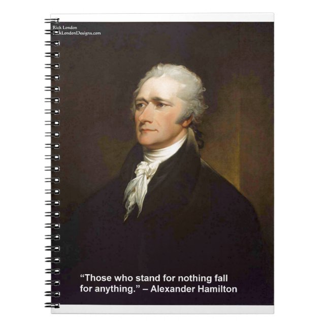 Caderno Espiral Presente com Citação de Hamilton Fall For Anything (Frente)