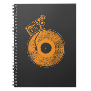 Caderno Espiral Presente da música da plataforma giratória do