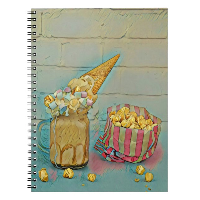Caderno Espiral presente de amante de sorvete (Frente)