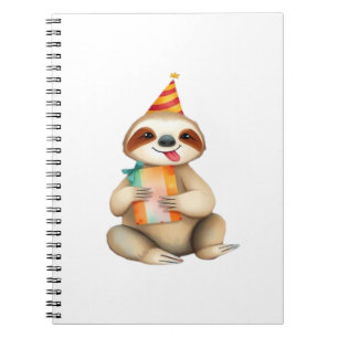 Caderno Espiral Presente de aniversário de preguiça cute divertido