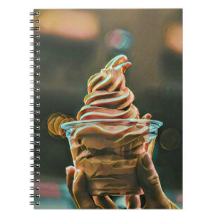 Caderno Espiral Presente de aniversário de sorvete