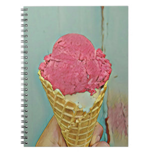 Caderno Espiral Presente de aniversário de sorvete