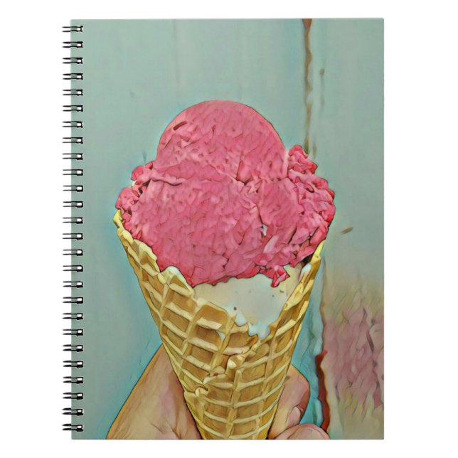 Caderno Espiral Presente de aniversário de sorvete (Frente)