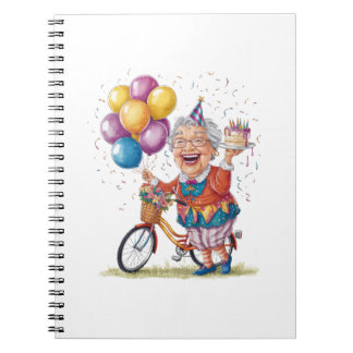 Caderno Espiral Presente de Aniversário Divertido para Avó Andando