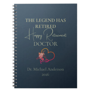 Caderno Espiral Presente de Aposentadoria de Médico O Legenda se A