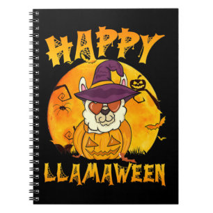 Caderno Espiral Presente de aranha Aranha-Bruxa de Llama Feliz