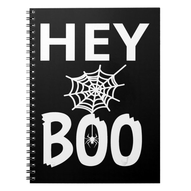 Caderno Espiral Presente de aranha | Ei Boo Halloween Engraçado Ar (Frente)