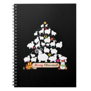 Caderno Espiral Presente de árvore de Natal de ovelha Presentes