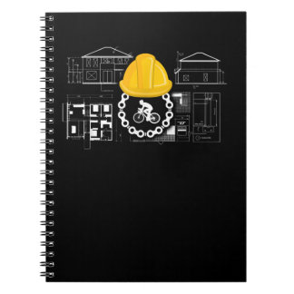 Caderno Espiral presente de bicicleta e arquitetura de andando de 
