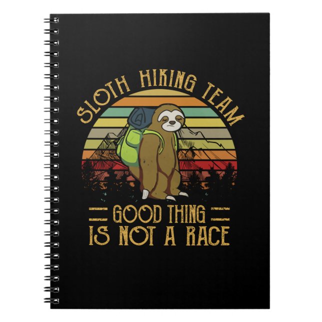 Caderno Espiral Presente de Camper | Sloth Hiking Team Good Thing  (Frente)