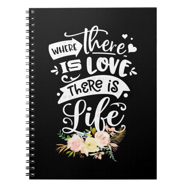 Caderno Espiral Presente de Casamento | Há Amor Há Vida (Frente)