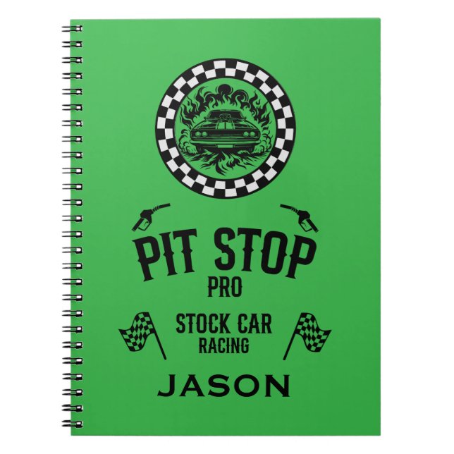 Caderno Espiral Presente de Corrida de Stock Car (Frente)