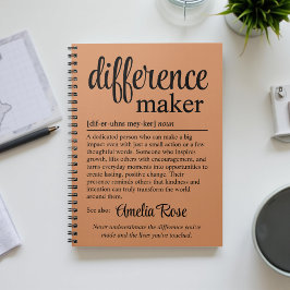 Caderno Espiral Presente de Definição de Criador de Diferença Pers