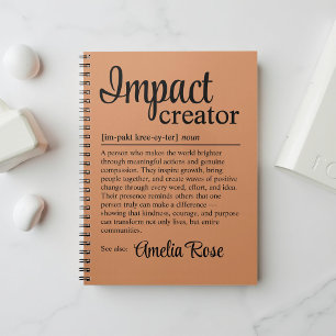 Caderno Espiral Presente de Definição de Criador de Impacto Person