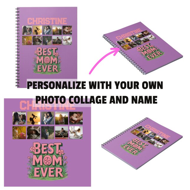 Caderno Espiral Presente de Dia das Mães Melhor Mãe de Todos os Te (Mother's Day Best Mom Ever Photo Collage Keepsake Notebook)