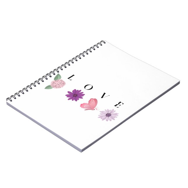 Caderno Espiral Presente de Diário Borboleta AMOR (Left Side)