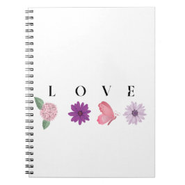 Caderno Espiral Presente de Diário Borboleta AMOR