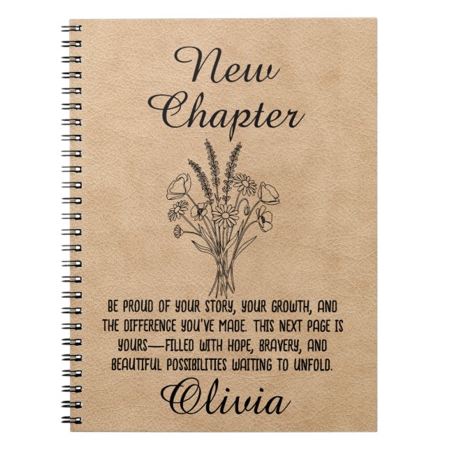 Caderno Espiral Presente de Diário Espiral Personalizado para um N (Frente)